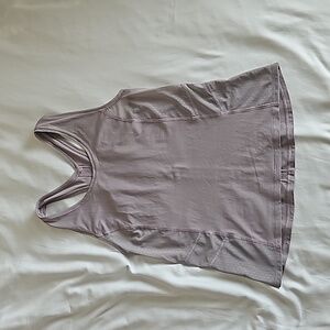 Lululemon Gray Purple Lace Sheer Racerback Tank Top Size 8